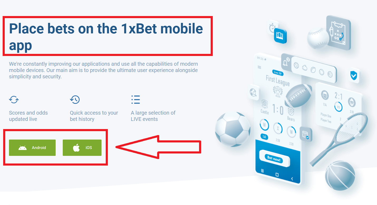 How to download the iOS mobile app by 1xBet